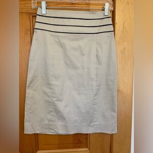 H&M Tan Pencil Skirt with Black Accents